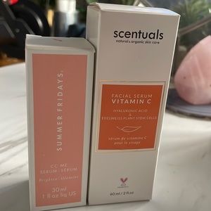 summer fridays cc me serum & scentuals facial serum vit c